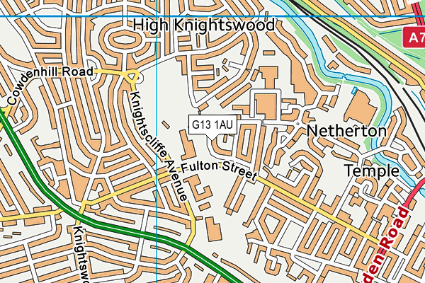G13 1AU map - OS VectorMap District (Ordnance Survey)