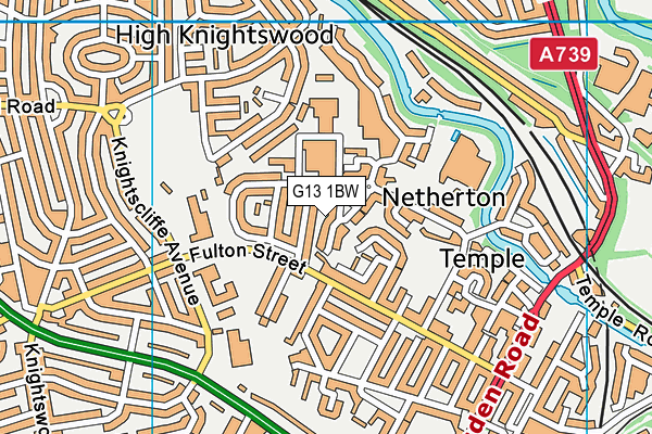 G13 1BW map - OS VectorMap District (Ordnance Survey)