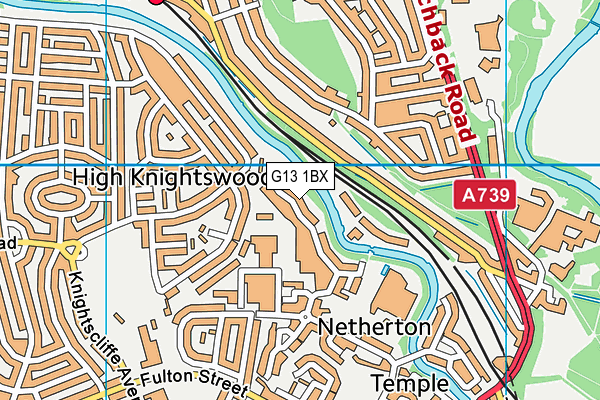 G13 1BX map - OS VectorMap District (Ordnance Survey)