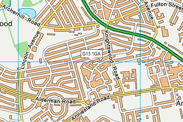 G13 1GA map - OS VectorMap District (Ordnance Survey) G13 1GA map - OS VectorMap District (Ordnance Survey)
