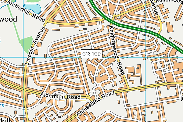 G13 1GD map - OS VectorMap District (Ordnance Survey) G13 1GD map - OS VectorMap District (Ordnance Survey)