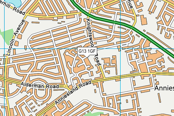 G13 1GF map - OS VectorMap District (Ordnance Survey) G13 1GF map - OS VectorMap District (Ordnance Survey)