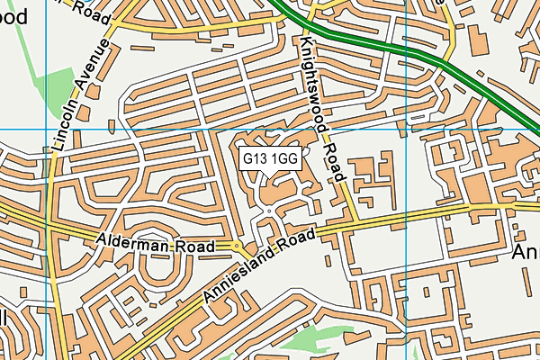 G13 1GG map - OS VectorMap District (Ordnance Survey) G13 1GG map - OS VectorMap District (Ordnance Survey)