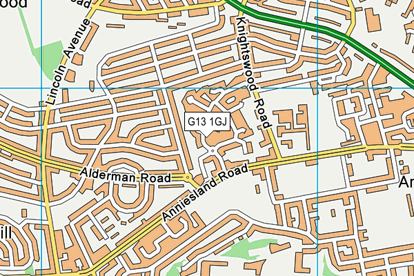 G13 1GJ map - OS VectorMap District (Ordnance Survey) G13 1GJ map - OS VectorMap District (Ordnance Survey)