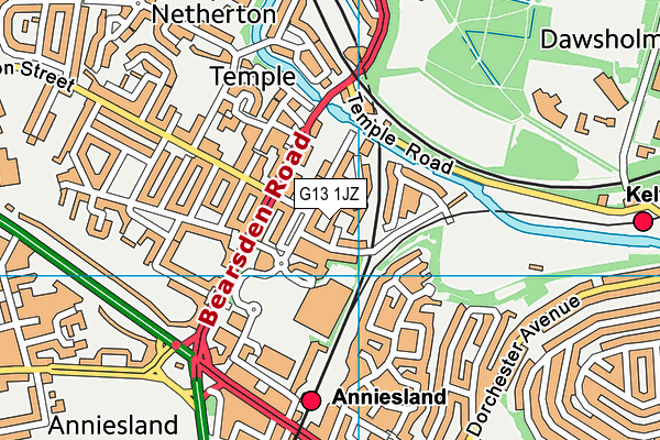 G13 1JZ map - OS VectorMap District (Ordnance Survey) G13 1JZ map - OS VectorMap District (Ordnance Survey)