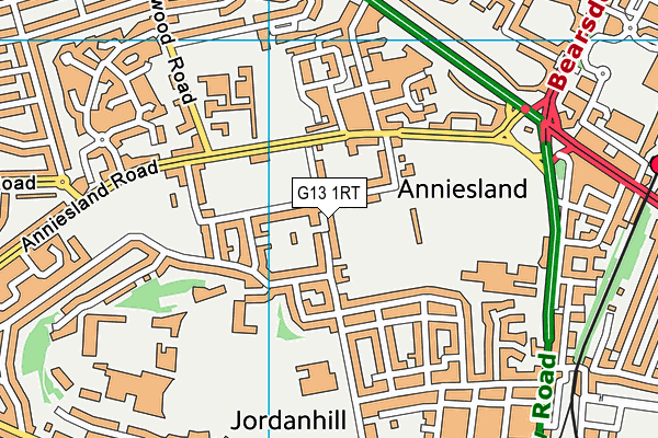 G13 1RT map - OS VectorMap District (Ordnance Survey) G13 1RT map - OS VectorMap District (Ordnance Survey)