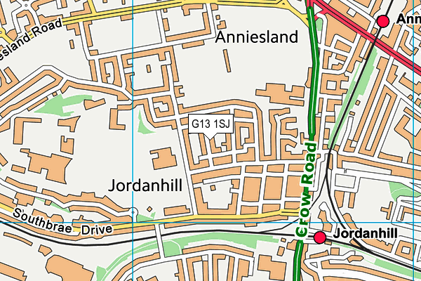 G13 1SJ map - OS VectorMap District (Ordnance Survey)