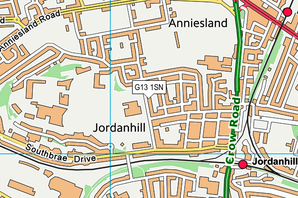 G13 1SN map - OS VectorMap District (Ordnance Survey)