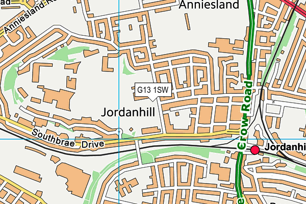 G13 1SW map - OS VectorMap District (Ordnance Survey)