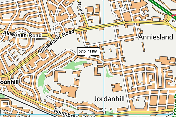 G13 1UW map - OS VectorMap District (Ordnance Survey) G13 1UW map - OS VectorMap District (Ordnance Survey)