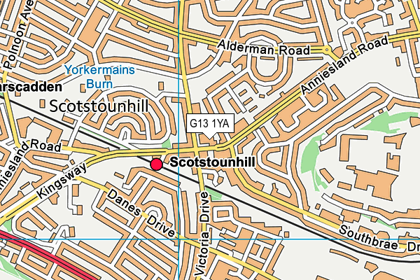 G13 1YA map - OS VectorMap District (Ordnance Survey) G13 1YA map - OS VectorMap District (Ordnance Survey)