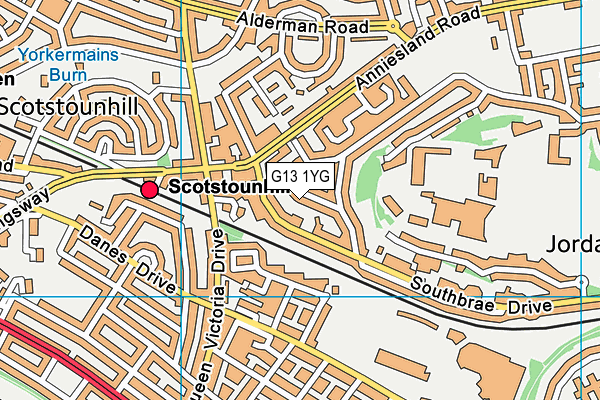 G13 1YG map - OS VectorMap District (Ordnance Survey) G13 1YG map - OS VectorMap District (Ordnance Survey)
