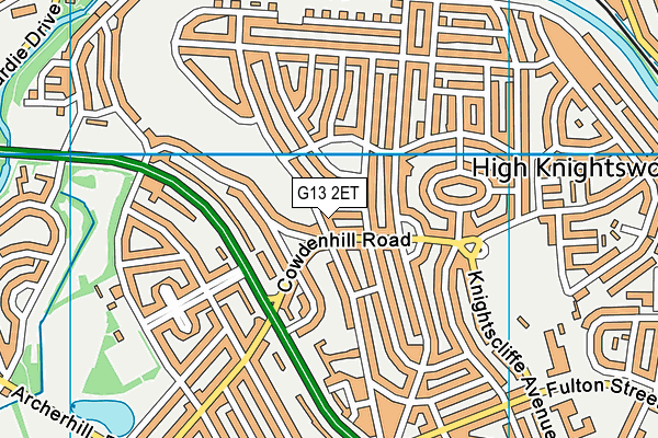 G13 2ET map - OS VectorMap District (Ordnance Survey)
