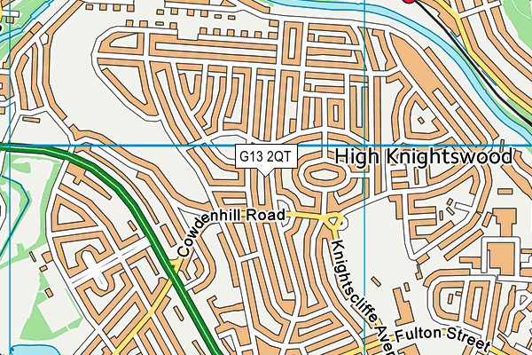 G13 2QT map - OS VectorMap District (Ordnance Survey)