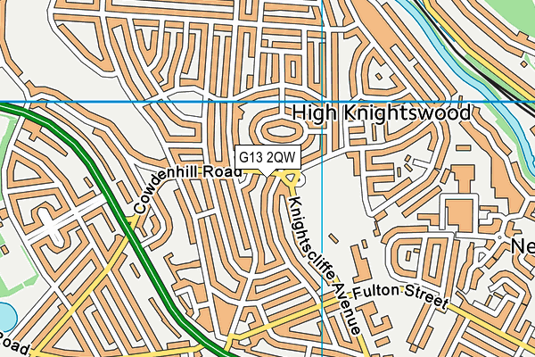 G13 2QW map - OS VectorMap District (Ordnance Survey)