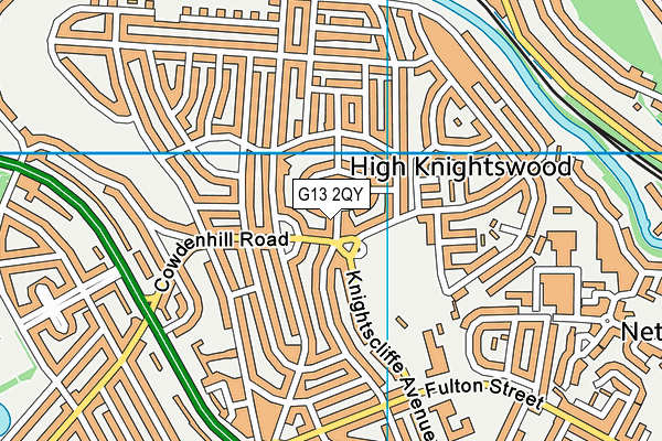 G13 2QY map - OS VectorMap District (Ordnance Survey)