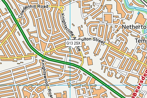 G13 2SX map - OS VectorMap District (Ordnance Survey)