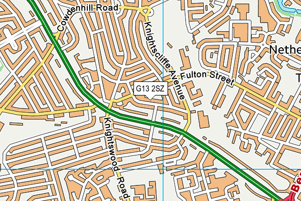 G13 2SZ map - OS VectorMap District (Ordnance Survey)