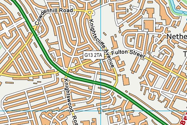 G13 2TA map - OS VectorMap District (Ordnance Survey)