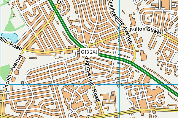 G13 2XJ map - OS VectorMap District (Ordnance Survey)
