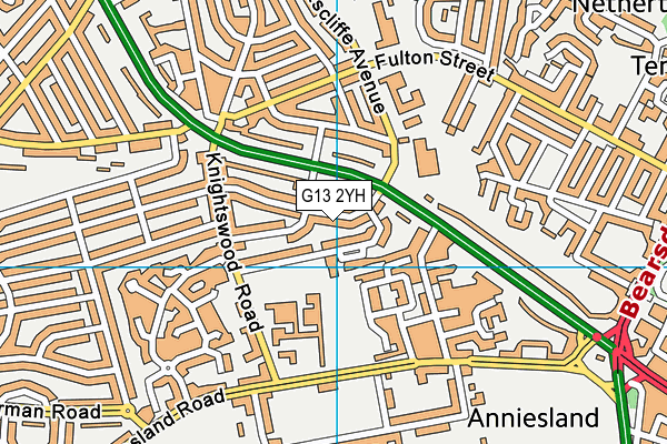 G13 2YH map - OS VectorMap District (Ordnance Survey)