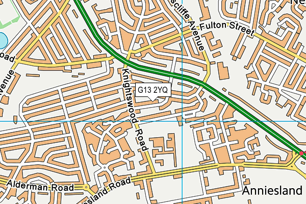 G13 2YQ map - OS VectorMap District (Ordnance Survey)