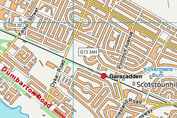 G13 3AH map - OS VectorMap District (Ordnance Survey)