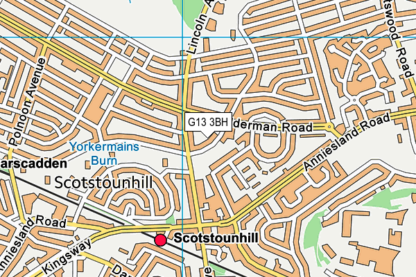 G13 3BH map - OS VectorMap District (Ordnance Survey) G13 3BH map - OS VectorMap District (Ordnance Survey)