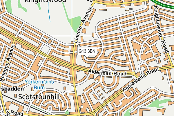 G13 3BN map - OS VectorMap District (Ordnance Survey) G13 3BN map - OS VectorMap District (Ordnance Survey)