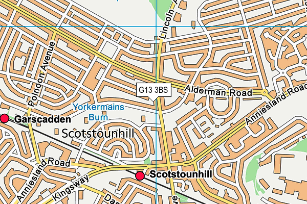 G13 3BS map - OS VectorMap District (Ordnance Survey) G13 3BS map - OS VectorMap District (Ordnance Survey)