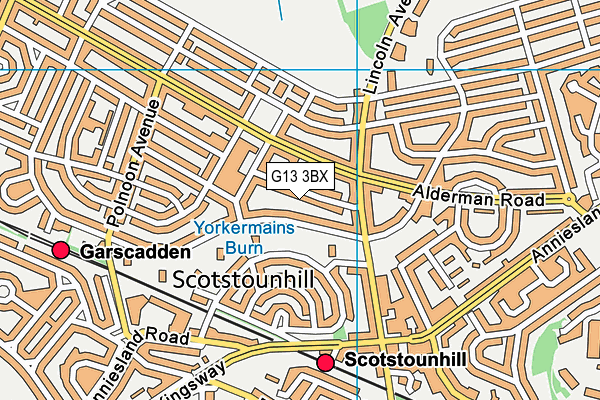 G13 3BX map - OS VectorMap District (Ordnance Survey) G13 3BX map - OS VectorMap District (Ordnance Survey)