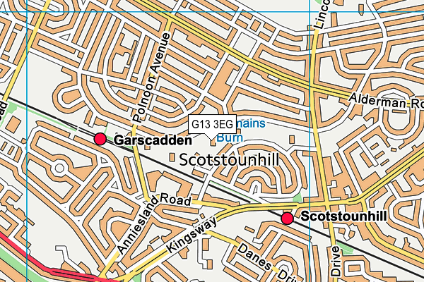 G13 3EG map - OS VectorMap District (Ordnance Survey) G13 3EG map - OS VectorMap District (Ordnance Survey)