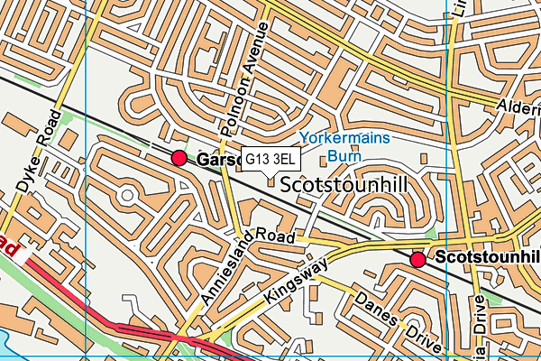G13 3EL map - OS VectorMap District (Ordnance Survey) G13 3EL map - OS VectorMap District (Ordnance Survey)