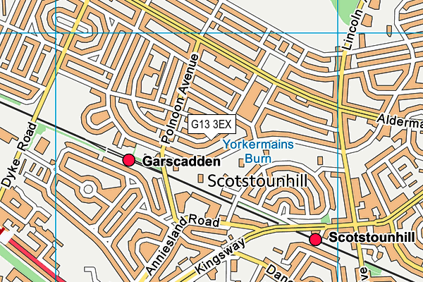 G13 3EX map - OS VectorMap District (Ordnance Survey)
