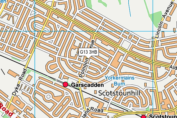 G13 3HB map - OS VectorMap District (Ordnance Survey)