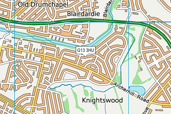 G13 3HU map - OS VectorMap District (Ordnance Survey)