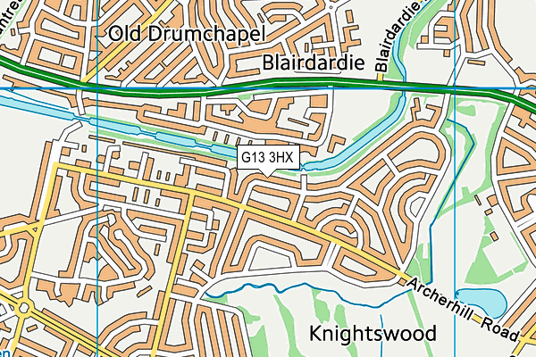 G13 3HX map - OS VectorMap District (Ordnance Survey)