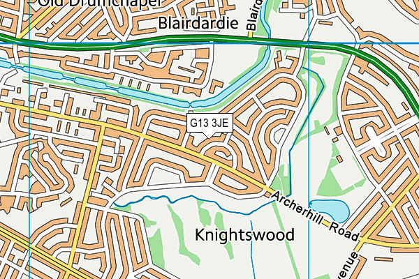 G13 3JE map - OS VectorMap District (Ordnance Survey)