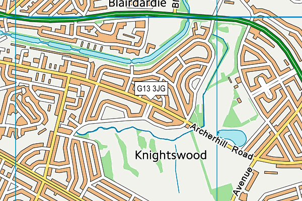 G13 3JG map - OS VectorMap District (Ordnance Survey)