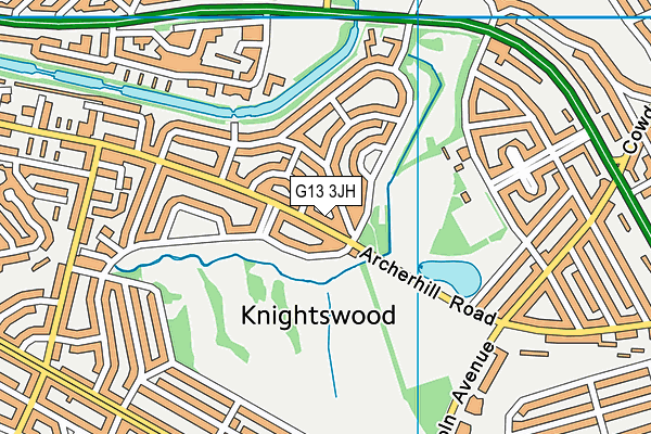 G13 3JH map - OS VectorMap District (Ordnance Survey)