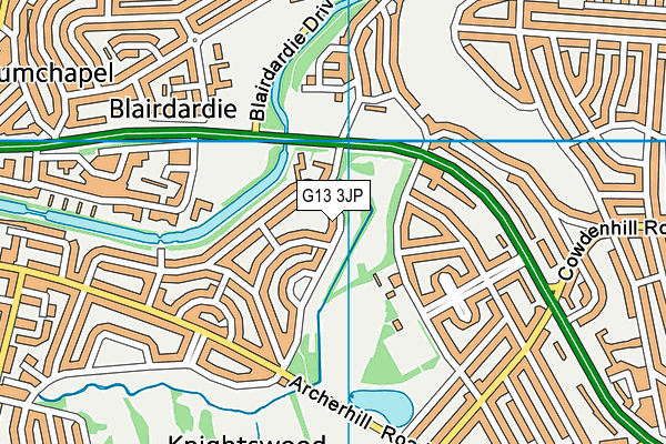 G13 3JP map - OS VectorMap District (Ordnance Survey)