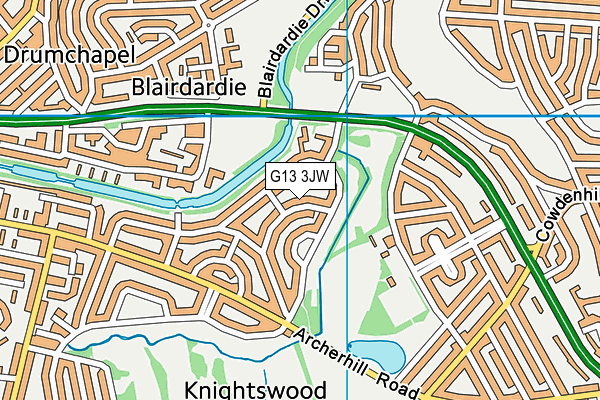 G13 3JW map - OS VectorMap District (Ordnance Survey) G13 3JW map - OS VectorMap District (Ordnance Survey)