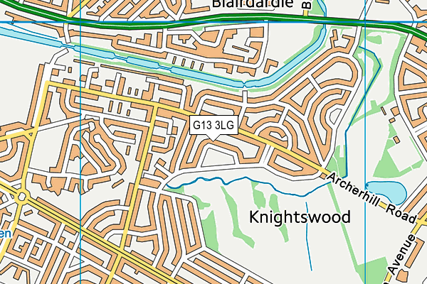 G13 3LG map - OS VectorMap District (Ordnance Survey)