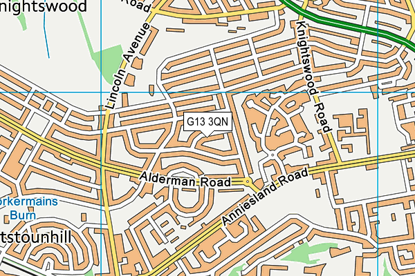 G13 3QN map - OS VectorMap District (Ordnance Survey) G13 3QN map - OS VectorMap District (Ordnance Survey)