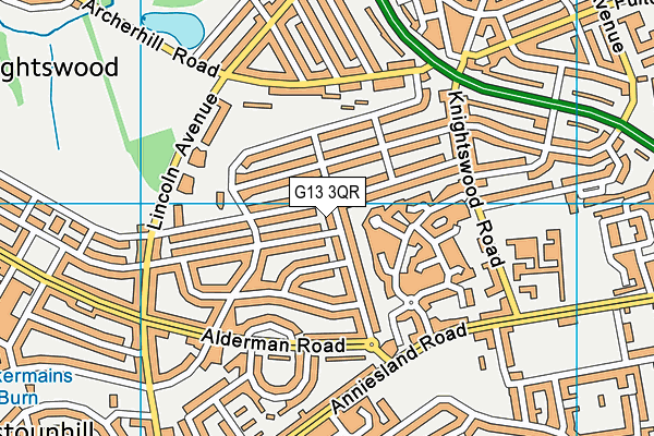 G13 3QR map - OS VectorMap District (Ordnance Survey) G13 3QR map - OS VectorMap District (Ordnance Survey)