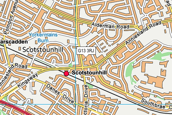 G13 3RJ map - OS VectorMap District (Ordnance Survey)