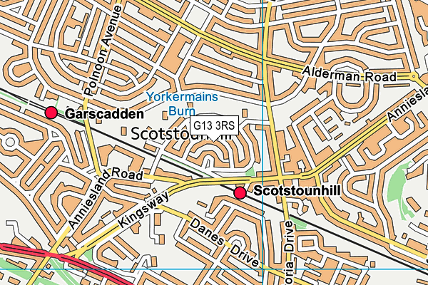 G13 3RS map - OS VectorMap District (Ordnance Survey) G13 3RS map - OS VectorMap District (Ordnance Survey)