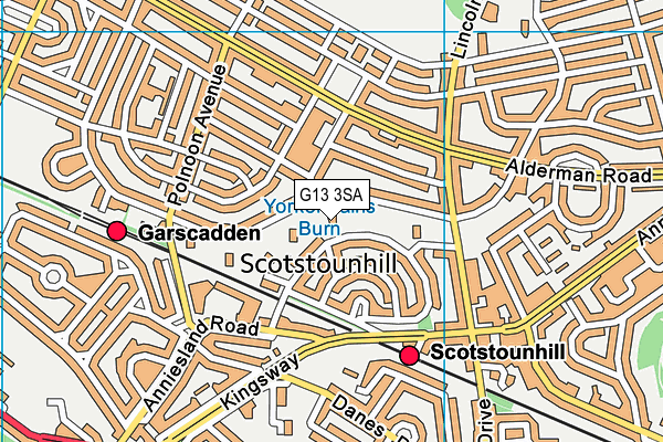 G13 3SA map - OS VectorMap District (Ordnance Survey)