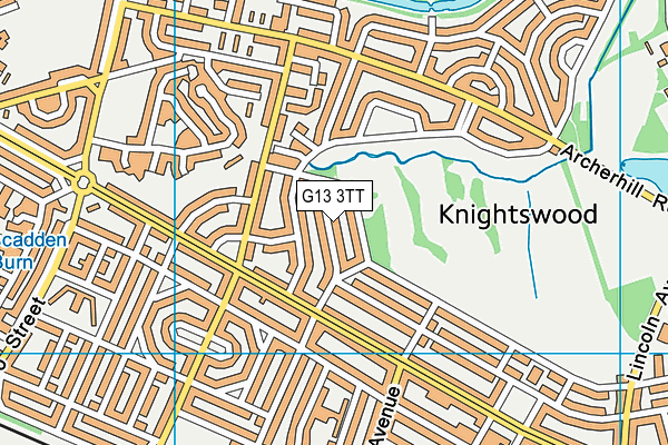 G13 3TT map - OS VectorMap District (Ordnance Survey)