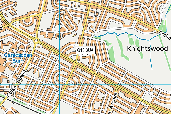 G13 3UA map - OS VectorMap District (Ordnance Survey)